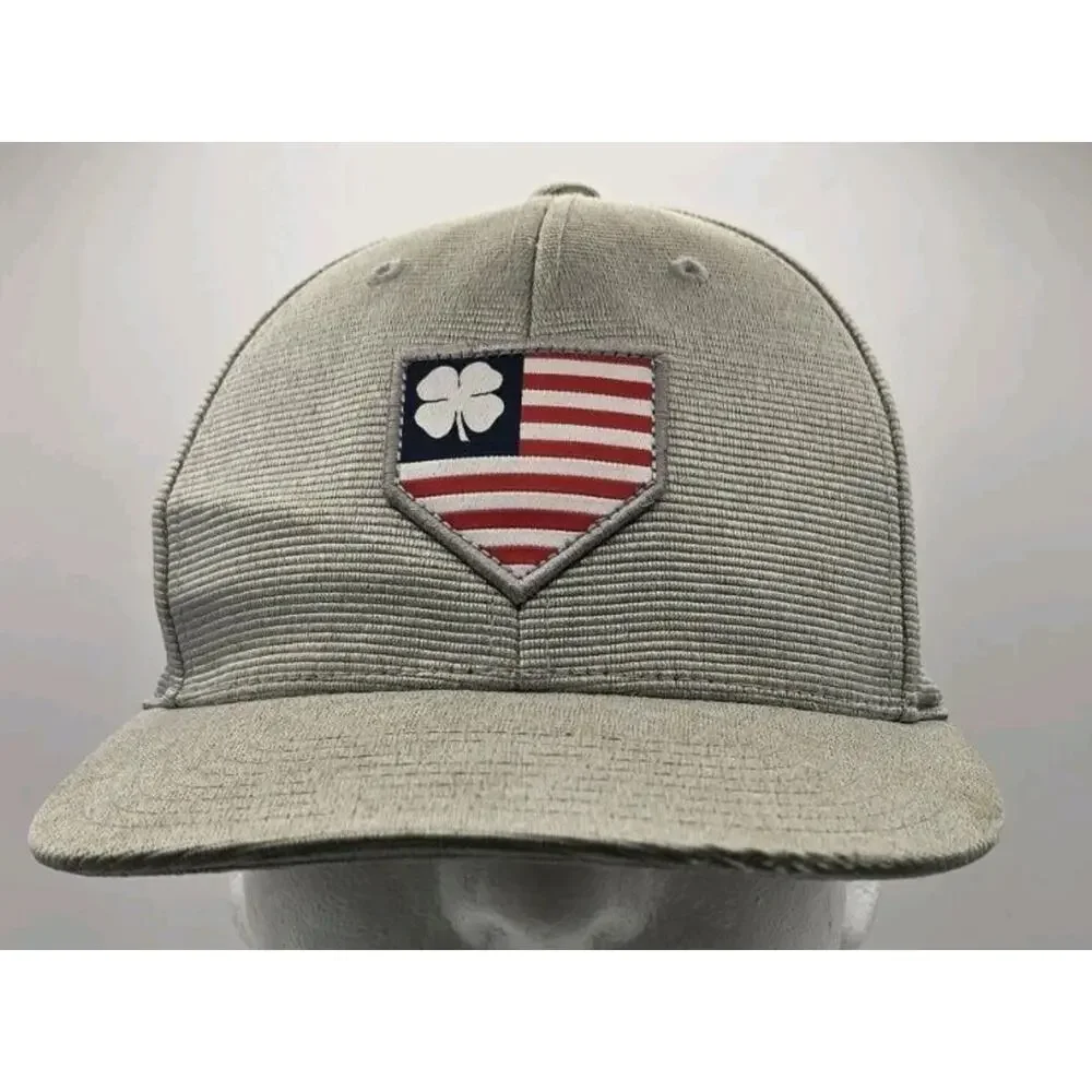 Black Clover Live Lucky FlexFit Hat Cap Red White Blue USA Logo‎ S/M Rawlings